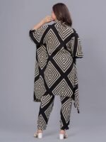 Rayon Women's Printed Kaftan Kurta Pant Set - Image 4