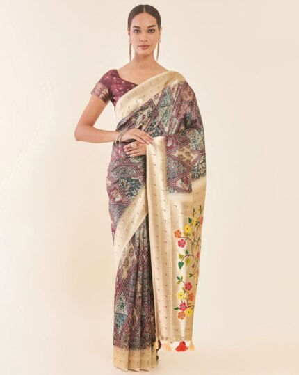 Printed Saree with Tassels
