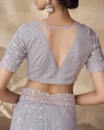 Women Embroidered Net Saree - Image 2