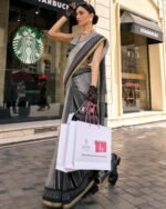 Women Ethnic Lace Saree - Image 2