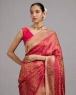 Women Saree with Blouse Piece & Tassels - Image 5